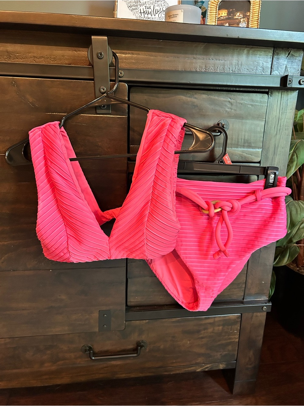 Revel Rey Ribbed V-Neck Bikini Set
